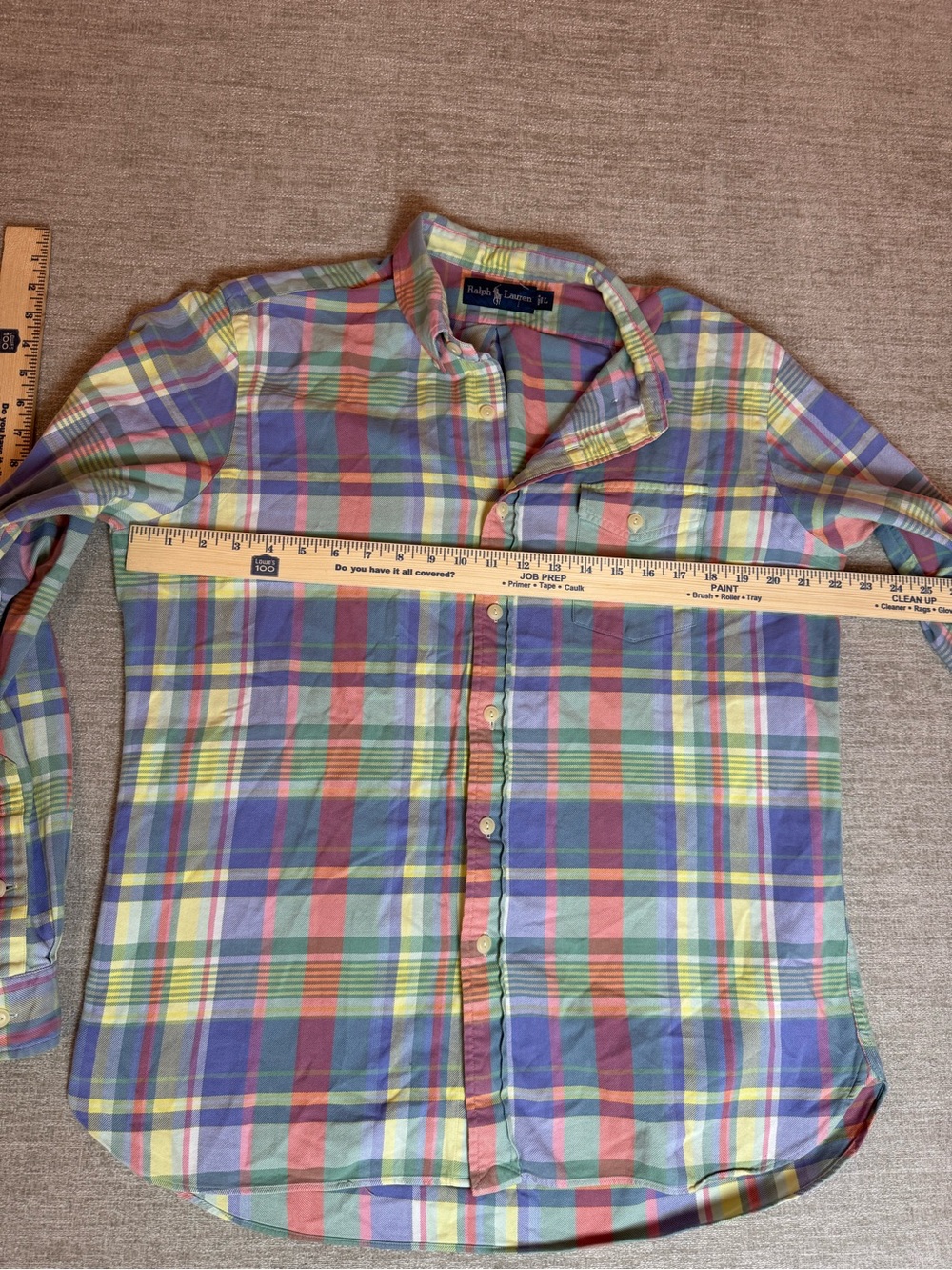 Ralph Lauren 90'sPastel Plaid Button-Down Shirt in Blue, Green, Pink, Yellow - Picture 10 of 11